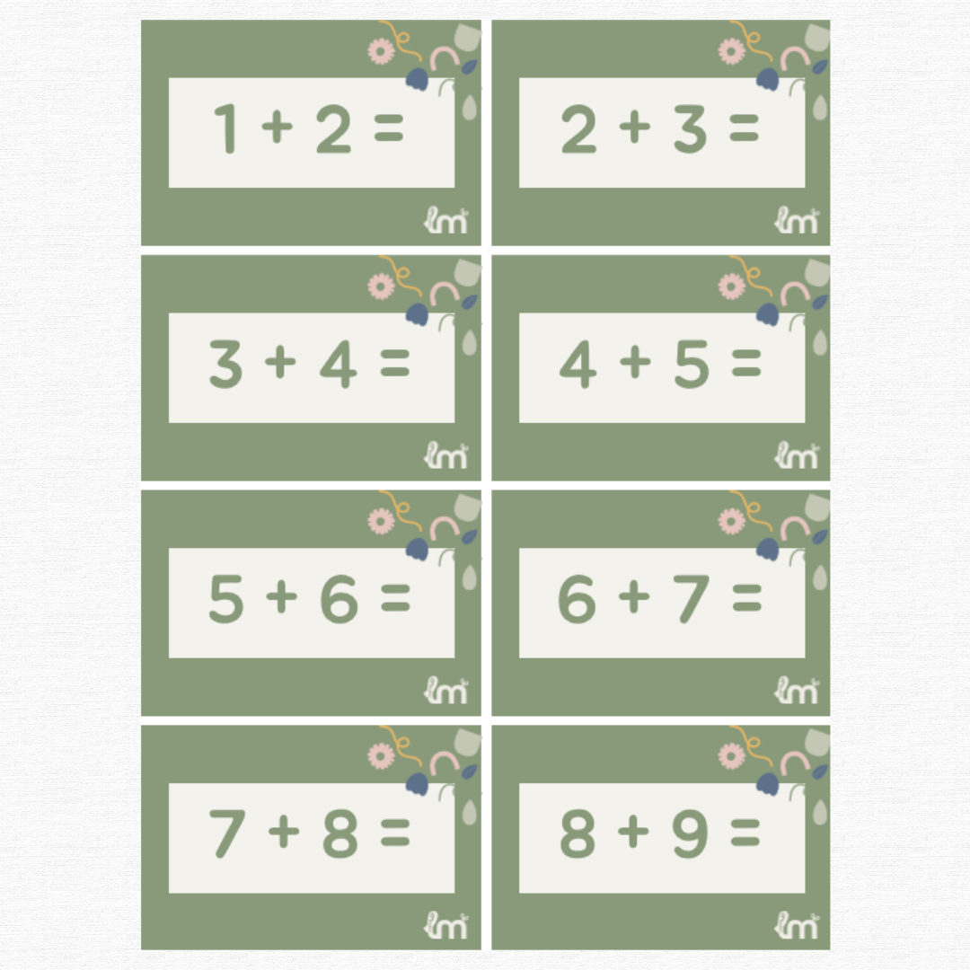 Flashcards: Doubles + Near Doubles