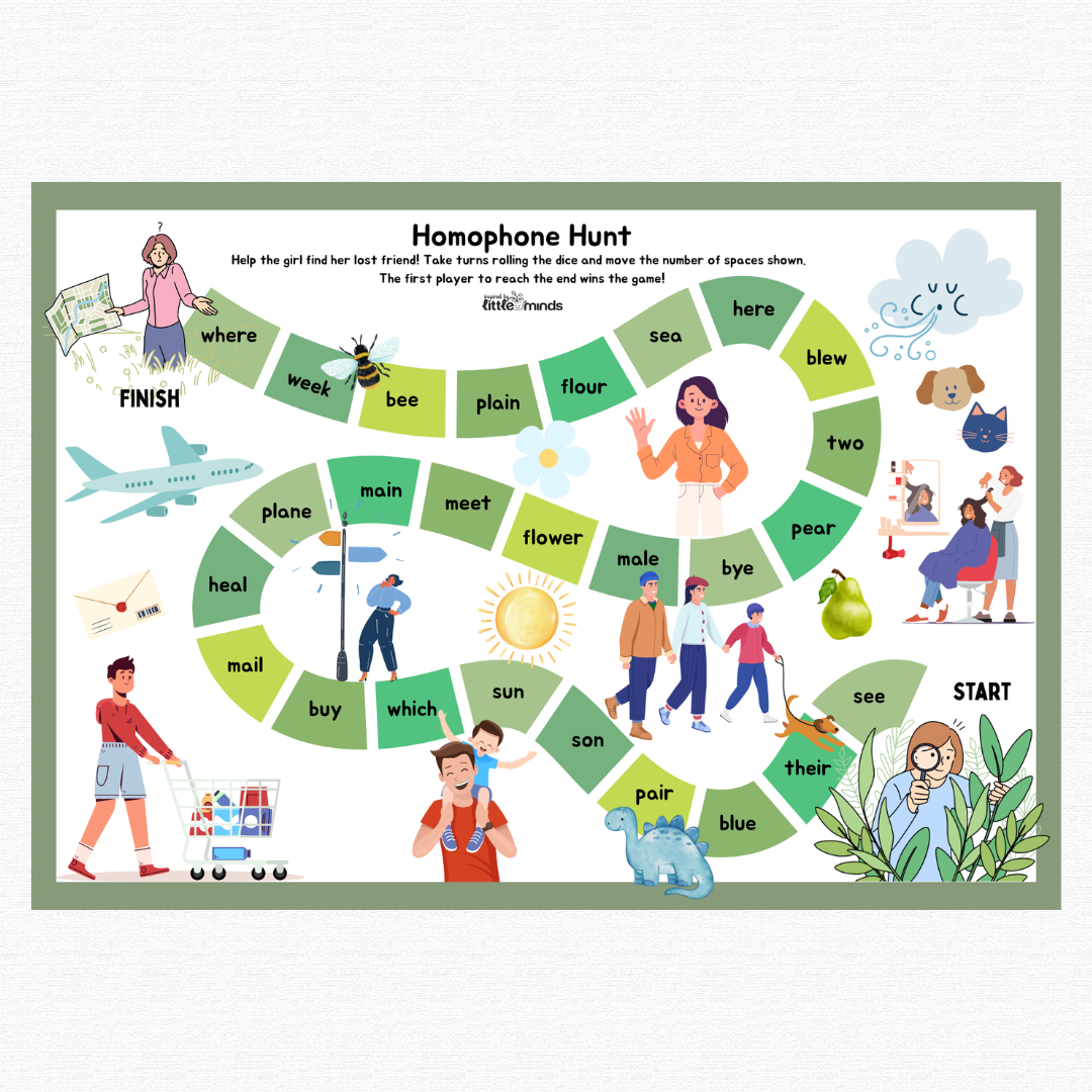Homophone Flashcards + Game Boards