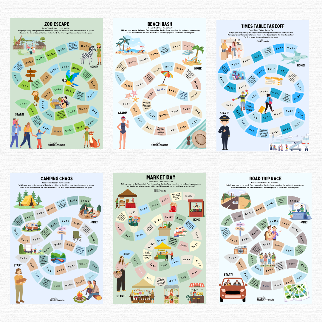 Times Tables Game Boards