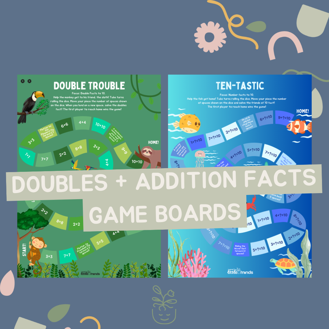 Doubles + Addition Facts Game Boards