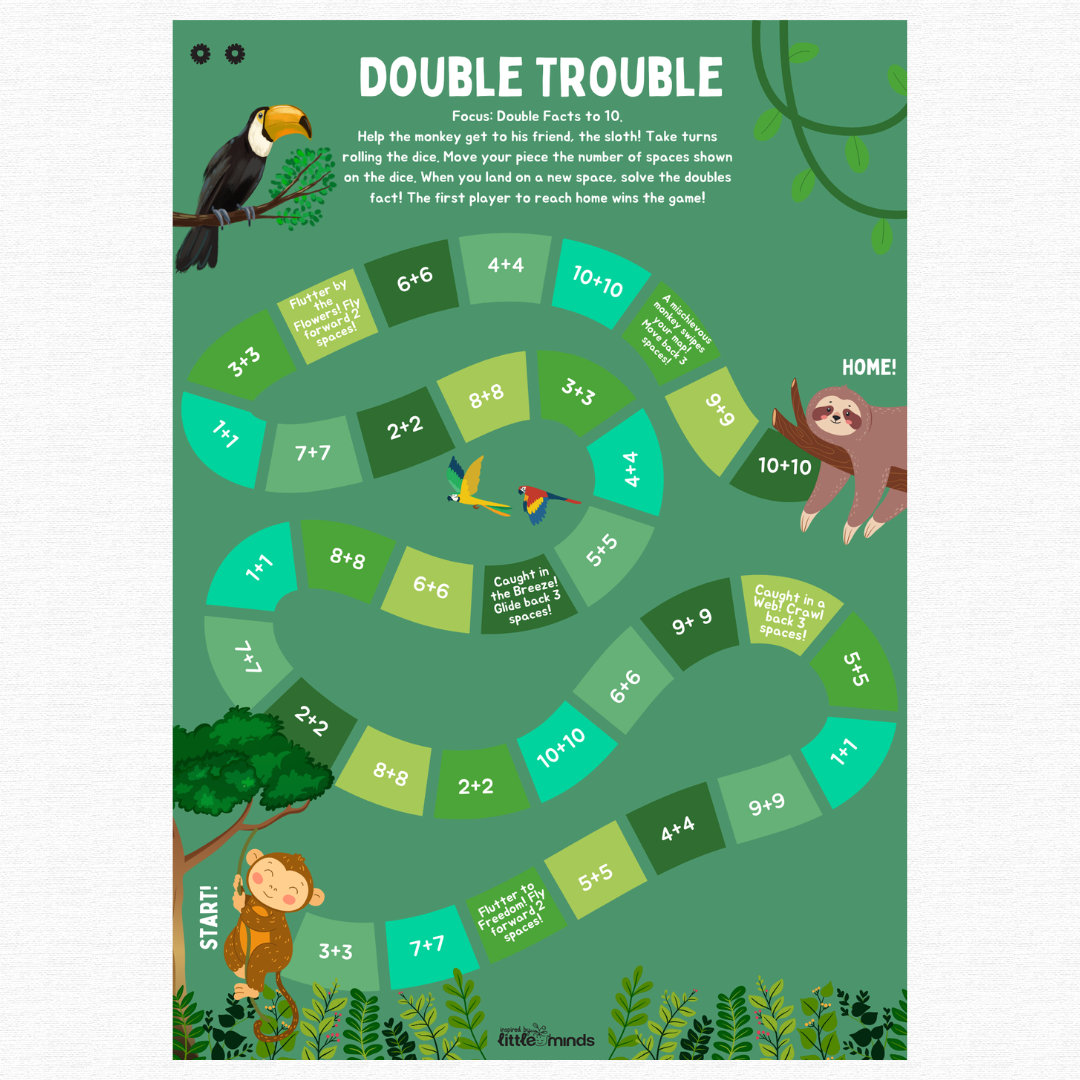 Doubles + Addition Facts Game Boards