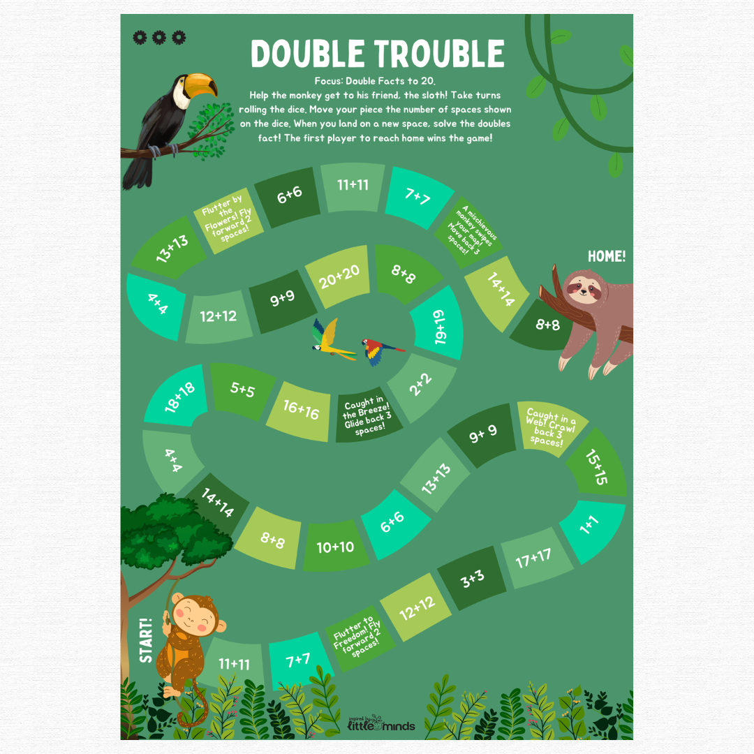 Doubles + Addition Facts Game Boards