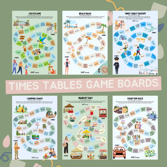 Times Tables Game Boards
