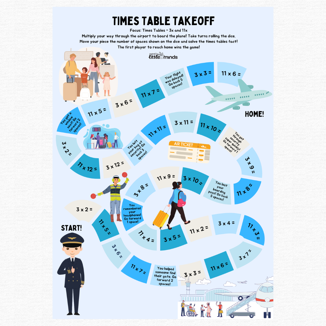 Times Tables Game Boards