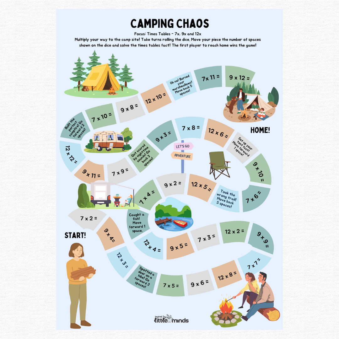 Times Tables Game Boards