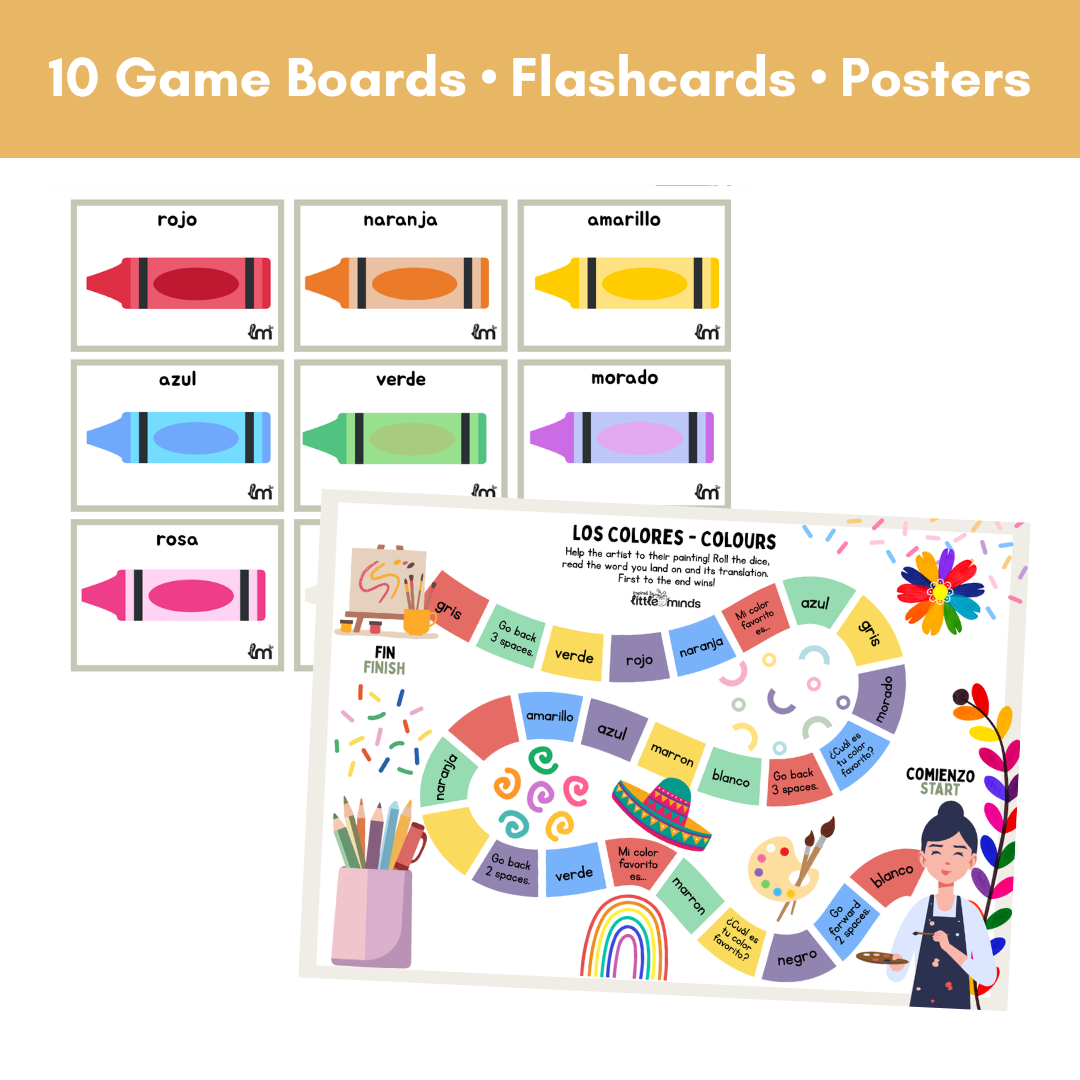 Spanish Vocabulary Game Boards