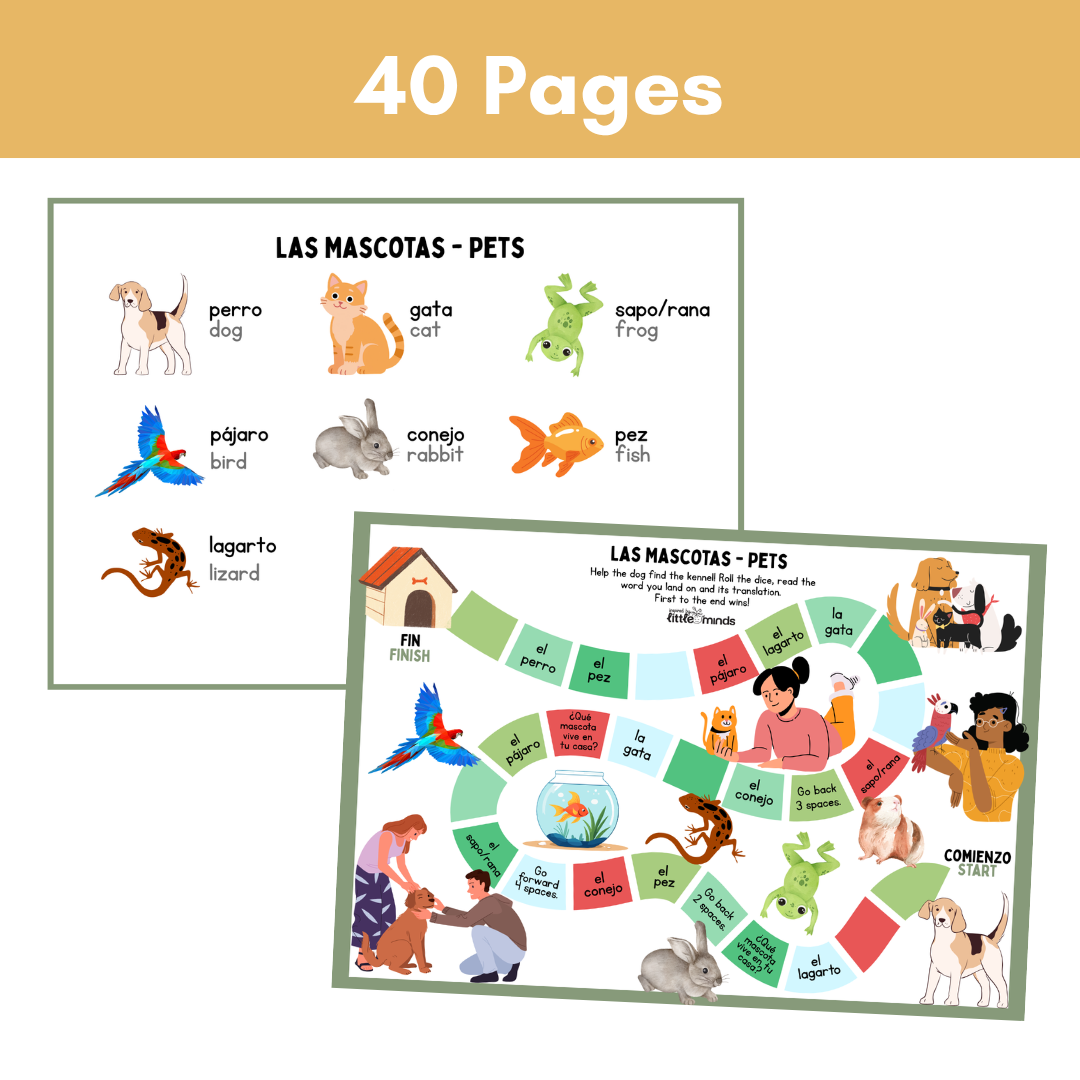 Spanish Vocabulary Game Boards