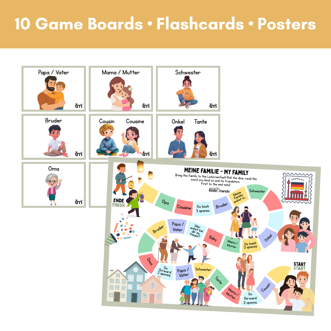 German Vocabulary Game Boards