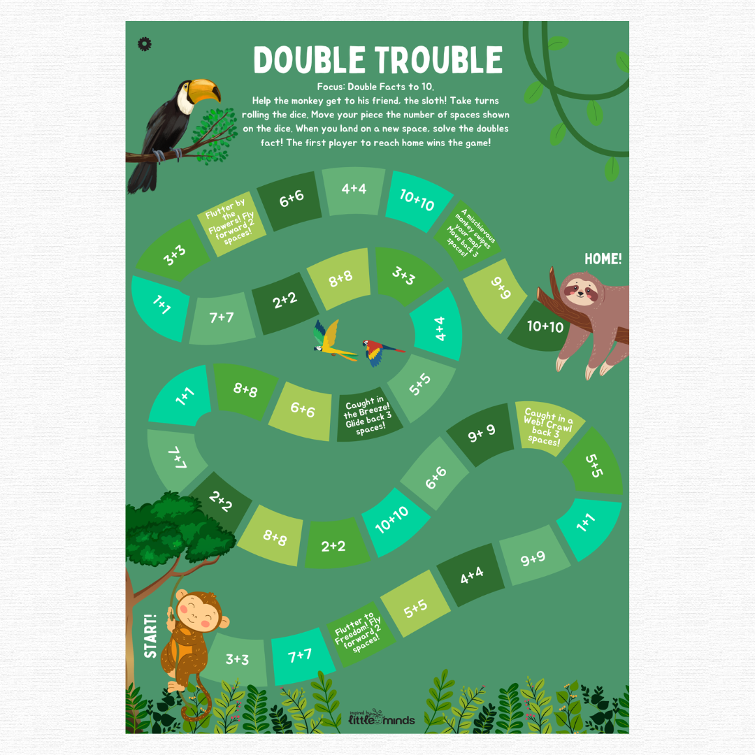 Doubles + Addition Facts Game Boards