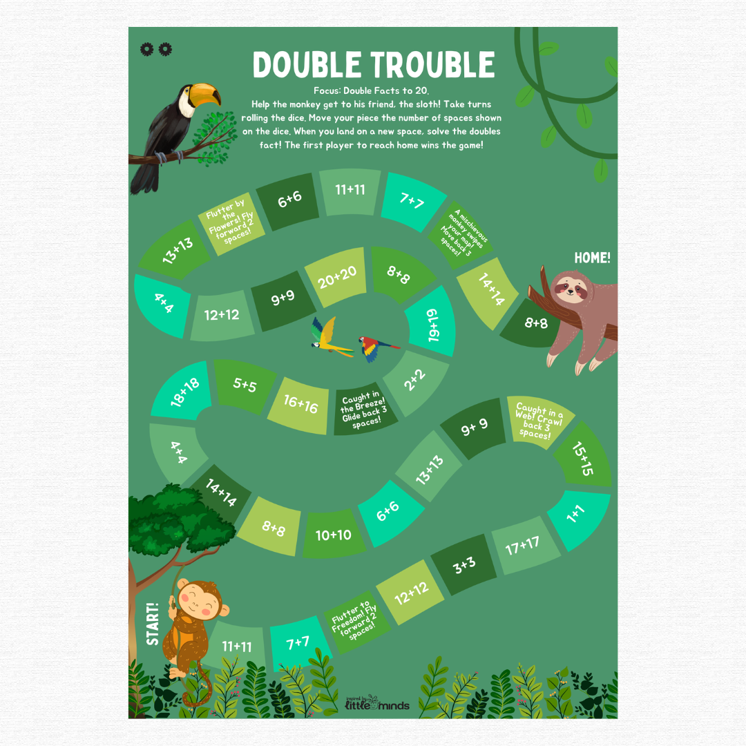 Doubles + Addition Facts Game Boards