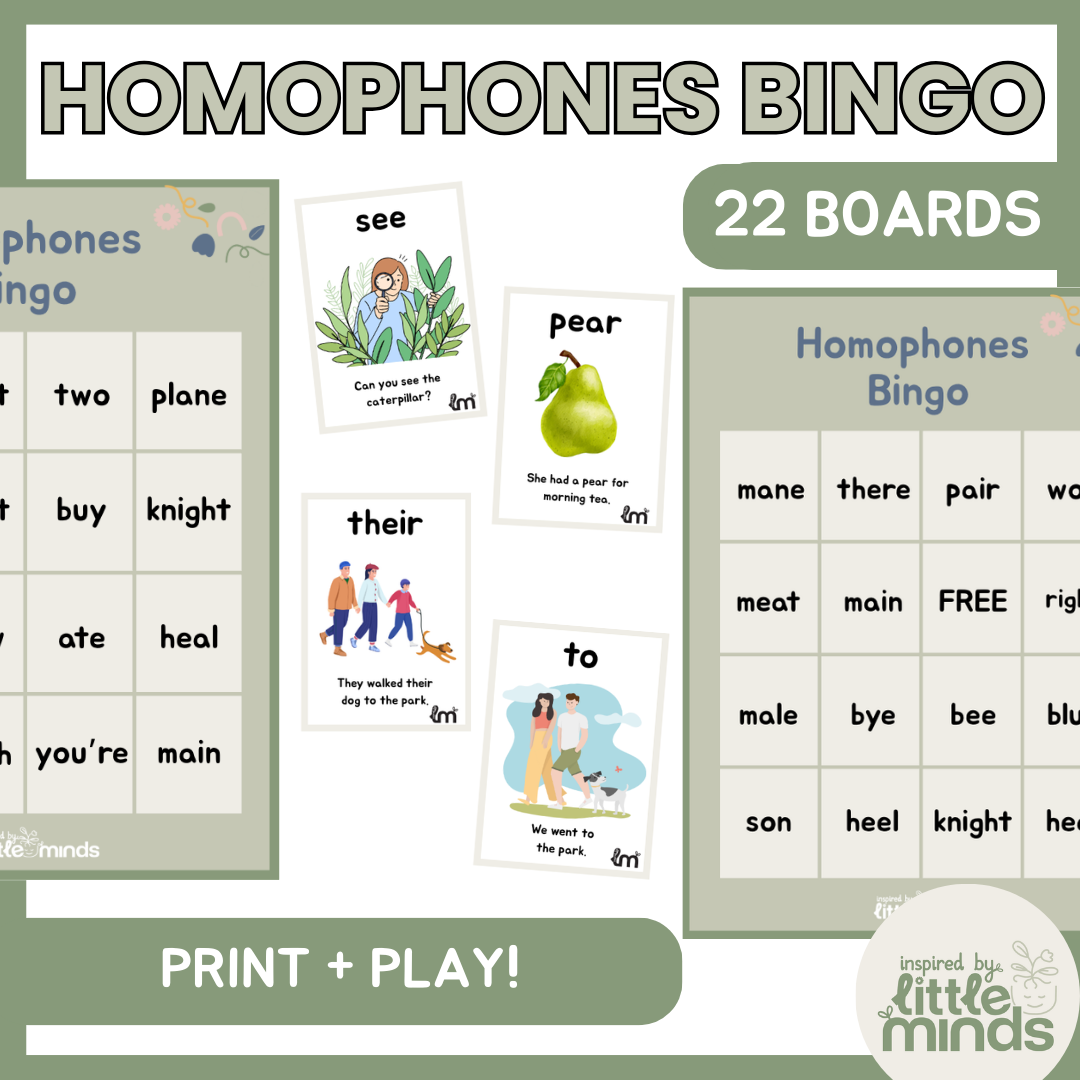 Homophones Bingo